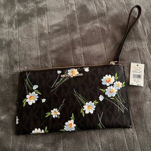NWT MK wristlet with blue flowers